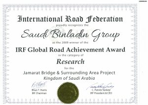IRF Global Road Achievement Award