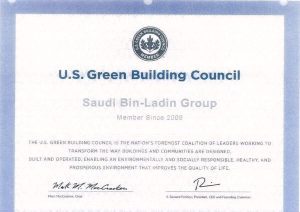 US Green Building Council Saudi Binladin Group Member Since 2009   SBG award